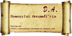 Domoszlai Annamária névjegykártya