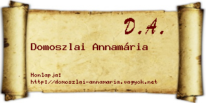 Domoszlai Annamária névjegykártya