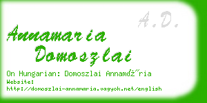 annamaria domoszlai business card
